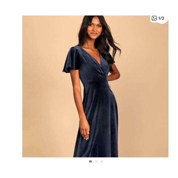 Lulus Dresses & Skirts - Sz S‎ - NEW Lulus Blue Velvet Maxi Dress